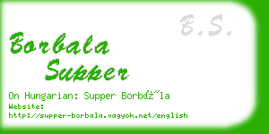 borbala supper business card